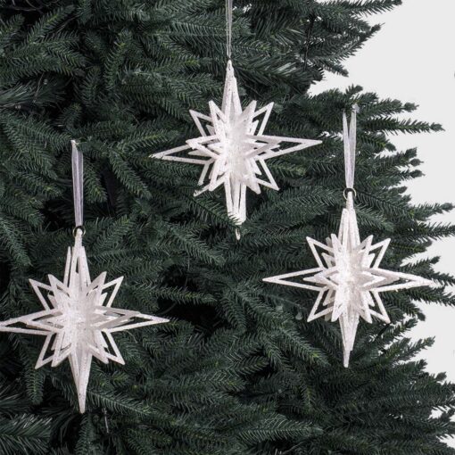 4D Snowflake Baubles - White (1 pc)
