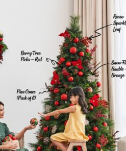 Berry Tree Picks - Red dimensions (1) by Christmas Tree Malaysia