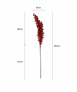 Berry Tree Picks - Red dimensions (3) by Christmas Tree Malaysia