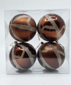 Coffee Baubles – Bronze (4 pcs) dimensions (2) by Christmas Tree Malaysia