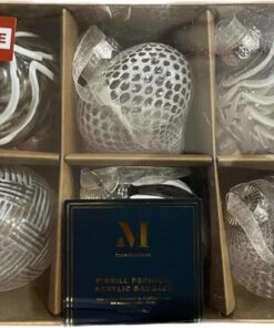 Convival Baubles - White (6 pcs) dimensions (1) by Christmas Tree Malaysia