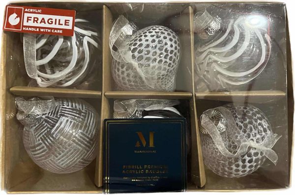 Convival Baubles - White (6 pcs) dimensions (1) by Christmas Tree Malaysia