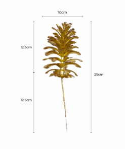 Kishi Pine Cone - Gold dimensions (1) by Christmas Tree Malaysia