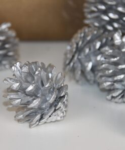 Mini Pine Cones – Silver dimensions (2) by Christmas Tree Malaysia