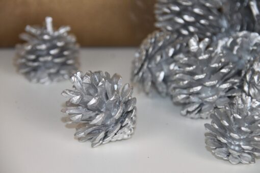 Mini Pine Cones – Silver dimensions (2) by Christmas Tree Malaysia
