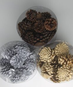Mini Pine Cones – Silver dimensions (4) by Christmas Tree Malaysia