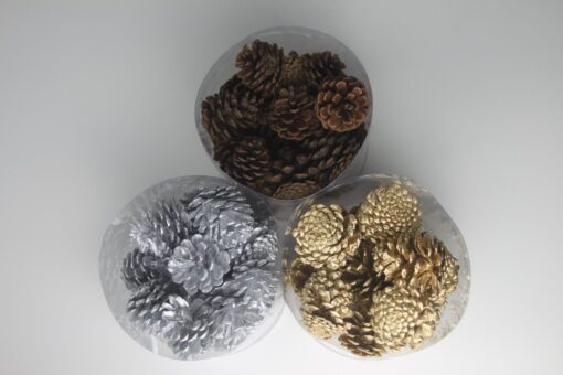 Mini Pine Cones – Silver dimensions (4) by Christmas Tree Malaysia
