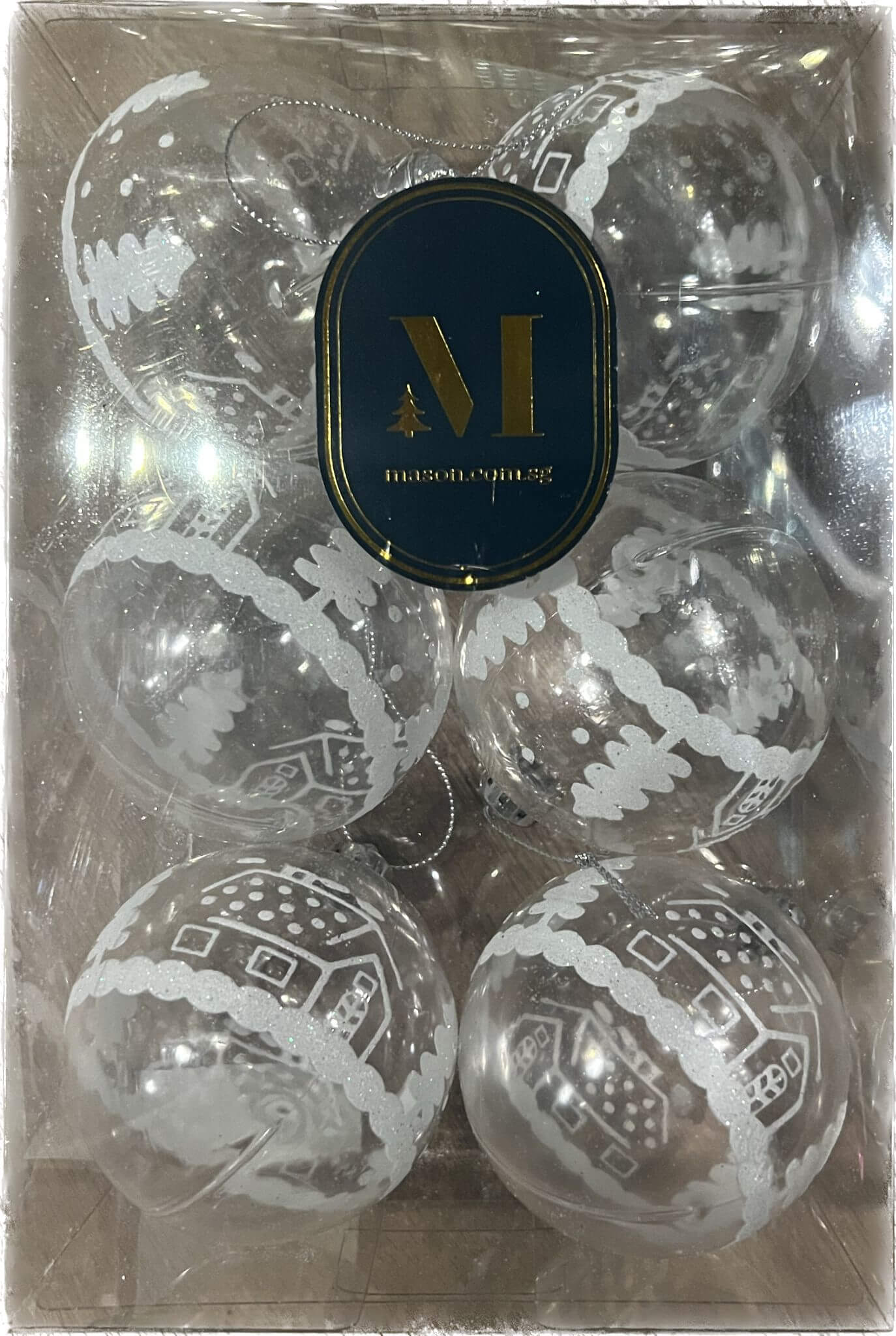 Nativity Baubles - White (6 pcs) dimensions (1) by Christmas Tree Malaysia