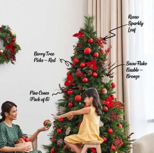Pine Cones (6 pcs) dimensions (1) by Christmas Tree Malaysia