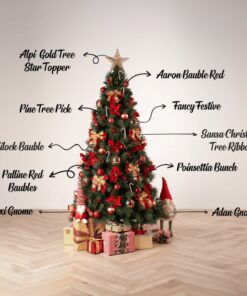 Poinsettia Bunch - Red dimensions (1) by Christmas Tree Malaysia
