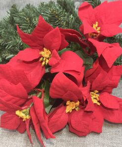 Poinsettia Bunch - Red dimensions (2) by Christmas Tree Malaysia