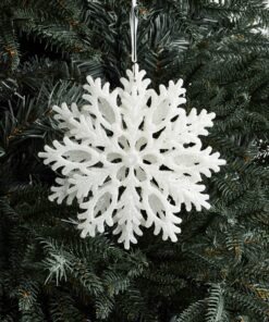 Snowflake Baubles White by Christmas Tree Malaysia