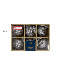 Mirthful Glass Baubles Silver 2