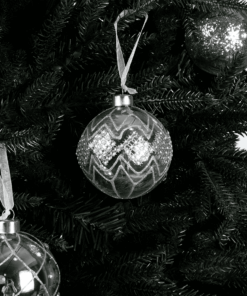 Mirthful Glass Baubles Silver